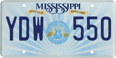 MS license plate YDW550