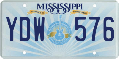 MS license plate YDW576