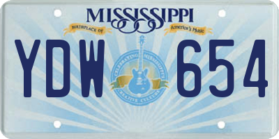 MS license plate YDW654