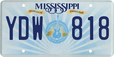 MS license plate YDW818