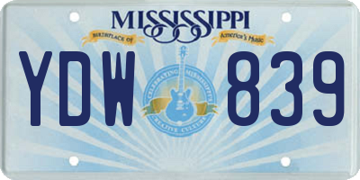 MS license plate YDW839