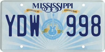 MS license plate YDW998