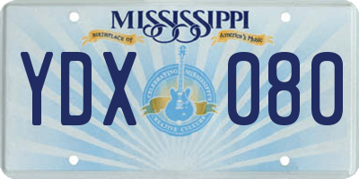 MS license plate YDX080