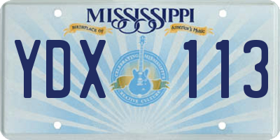 MS license plate YDX113