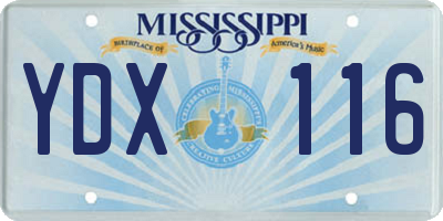 MS license plate YDX116
