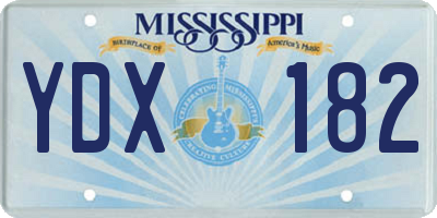 MS license plate YDX182