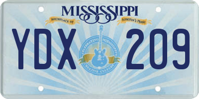 MS license plate YDX209
