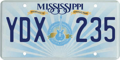 MS license plate YDX235