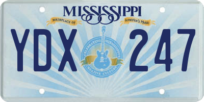 MS license plate YDX247