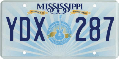 MS license plate YDX287