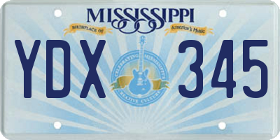 MS license plate YDX345