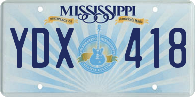MS license plate YDX418