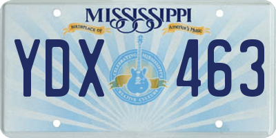 MS license plate YDX463