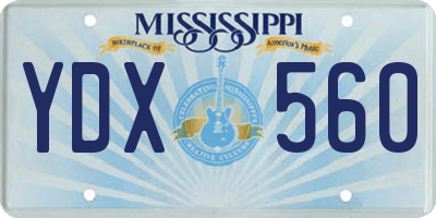 MS license plate YDX560