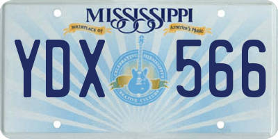 MS license plate YDX566