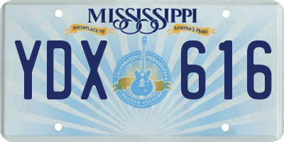 MS license plate YDX616
