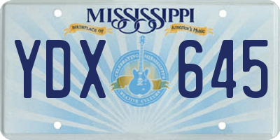MS license plate YDX645