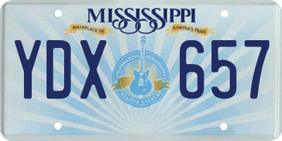 MS license plate YDX657