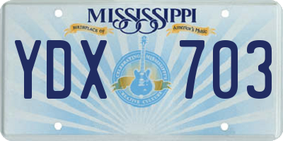 MS license plate YDX703