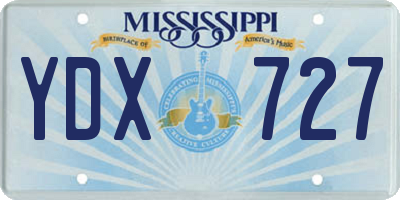 MS license plate YDX727