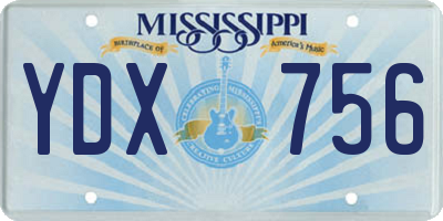MS license plate YDX756