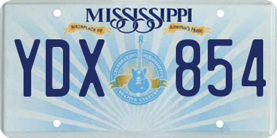 MS license plate YDX854