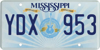 MS license plate YDX953