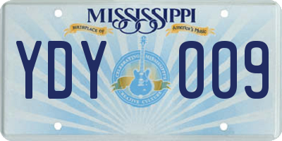 MS license plate YDY009