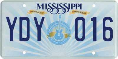 MS license plate YDY016