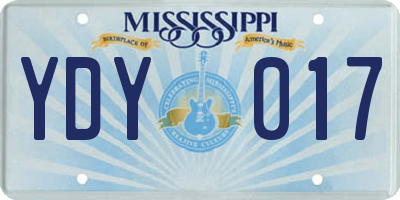 MS license plate YDY017