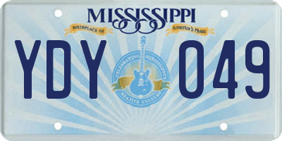 MS license plate YDY049
