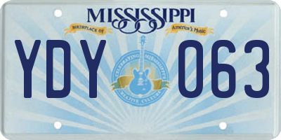 MS license plate YDY063