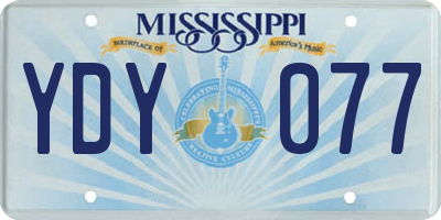 MS license plate YDY077