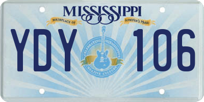 MS license plate YDY106
