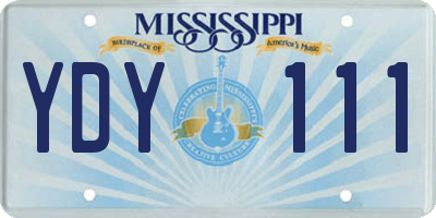 MS license plate YDY111