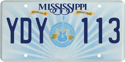 MS license plate YDY113