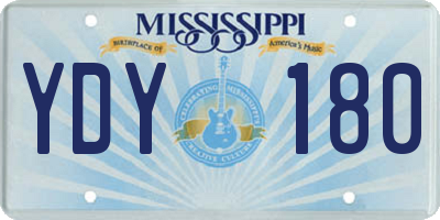 MS license plate YDY180