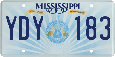 MS license plate YDY183