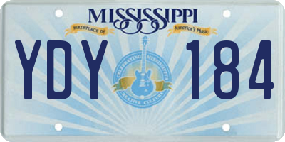 MS license plate YDY184