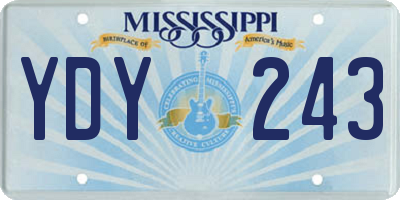 MS license plate YDY243