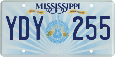 MS license plate YDY255