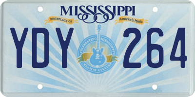 MS license plate YDY264
