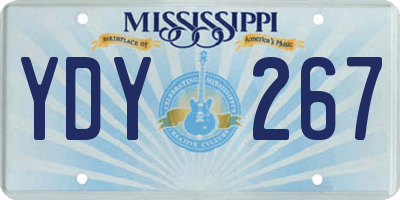 MS license plate YDY267
