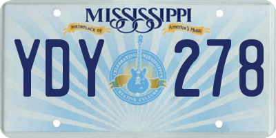 MS license plate YDY278