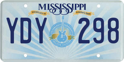 MS license plate YDY298