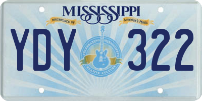 MS license plate YDY322