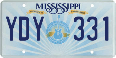 MS license plate YDY331