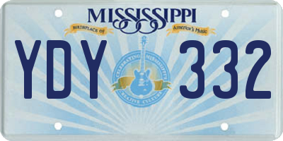 MS license plate YDY332