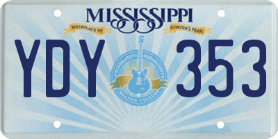 MS license plate YDY353