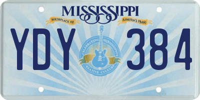 MS license plate YDY384